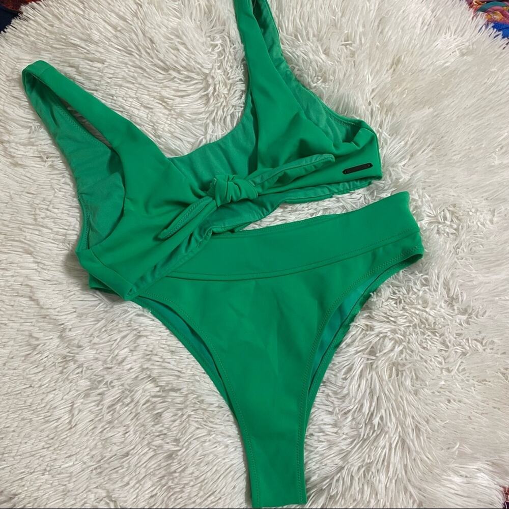 KENDALL + KYLIE • Green Knot Swimsuit Bikini M/L - Picture 2 of 14